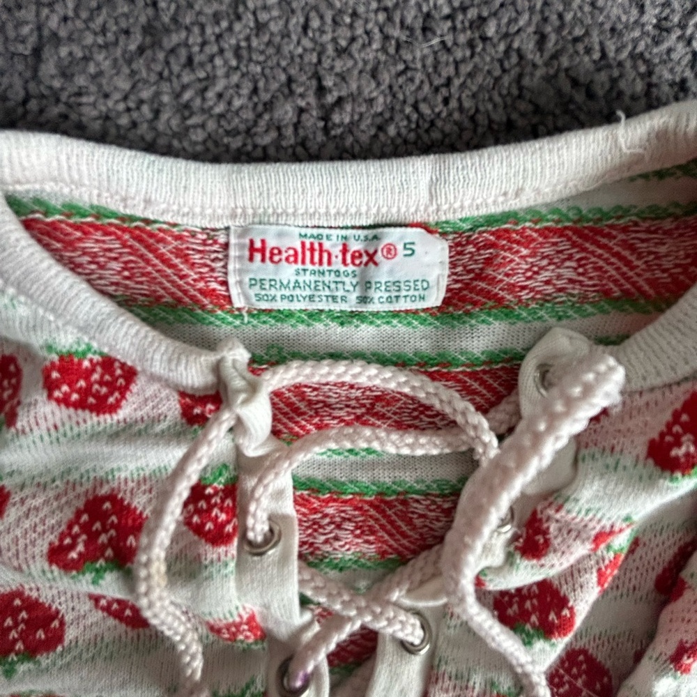 Vintage Strawberry Print Kids Shirt - Picture 3 of 3